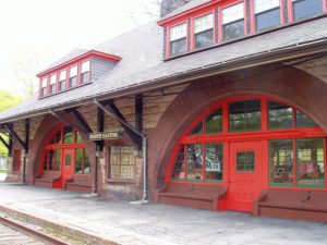 H.H. Richardson designed Old Colony Railroad Station in Easton, MA (image credit: Daderot)